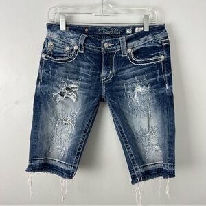 Miss Me Signature Bermuda Distressed Jean Shorts